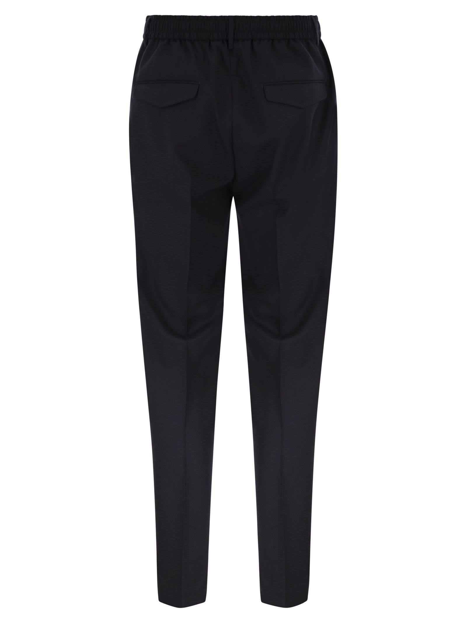 Peserico Virgin Wool Trousers In Black