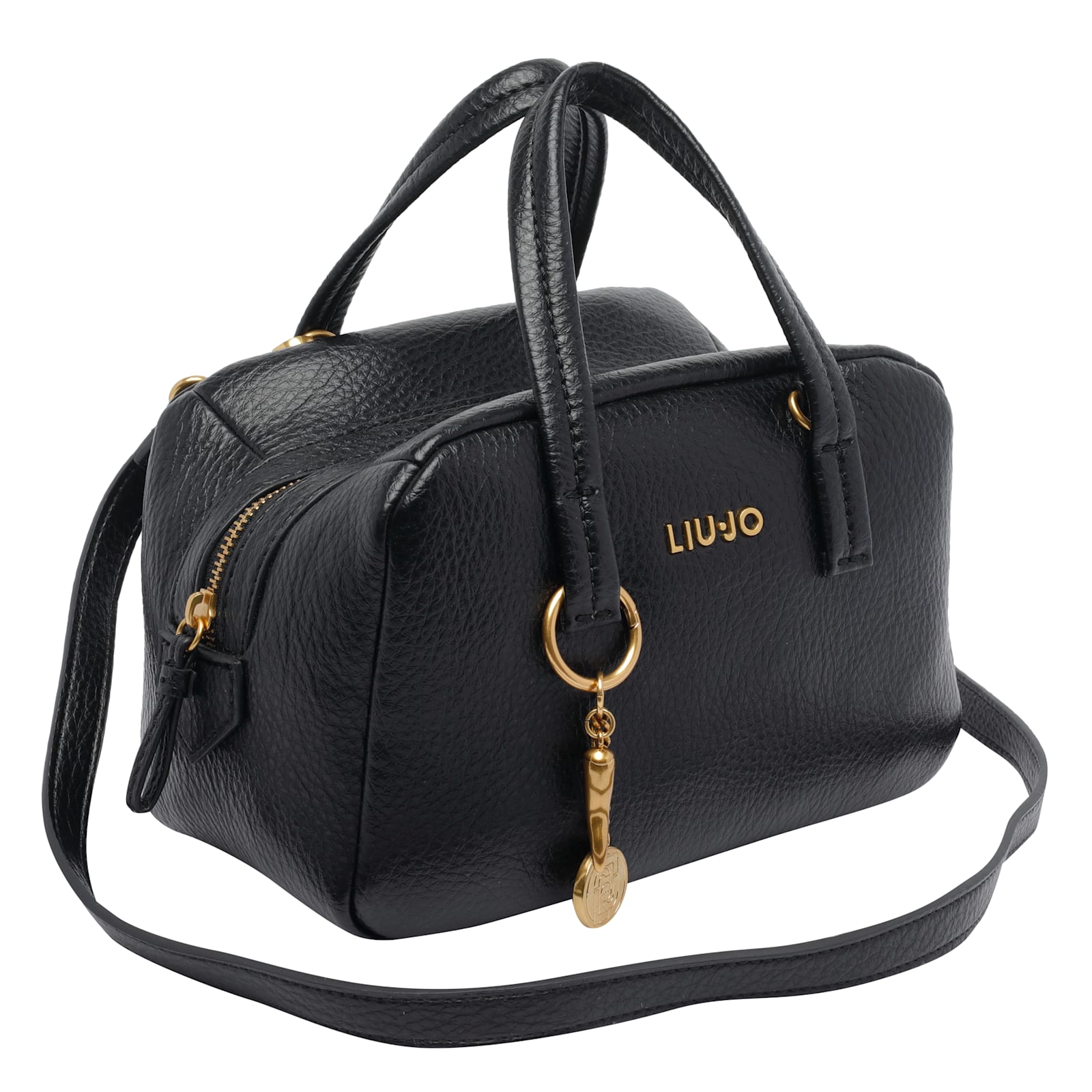 Liu •jo Versatile Cross-body Bag Charm Detail In Black