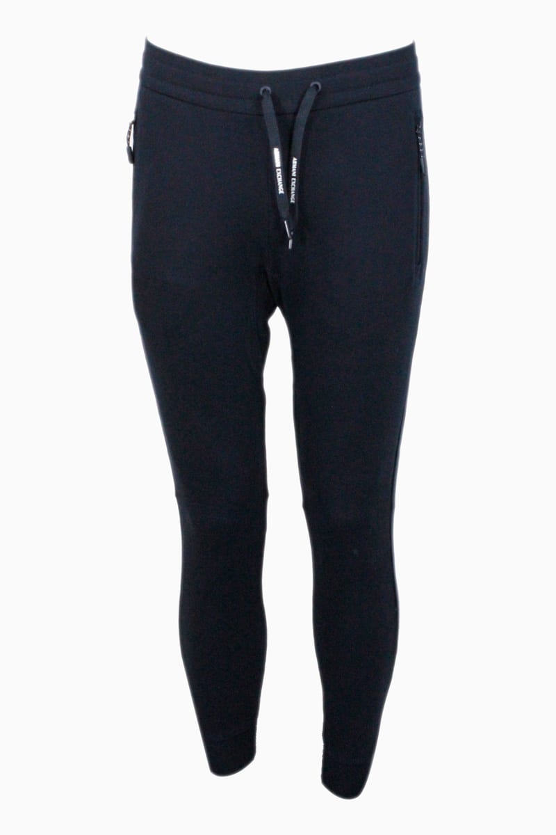 Armani Collezioni cotton fleece joggers with drawstring waist and zip pockets