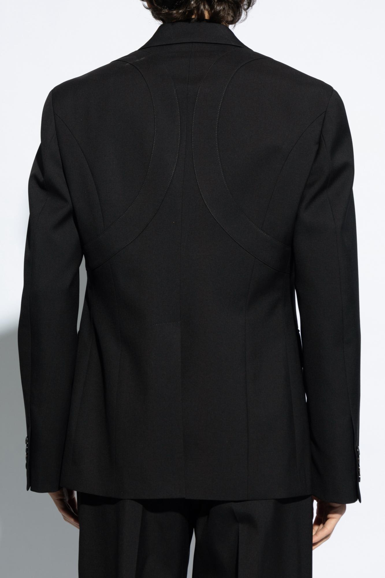 Shop Alexander Mcqueen Wooded Blazer In Black