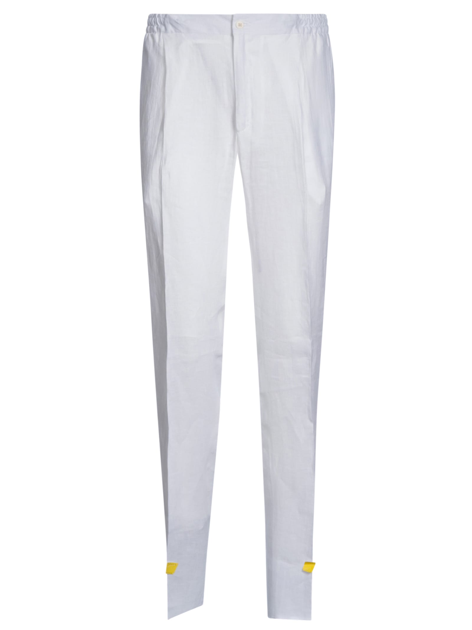 Ribbed Waist Buttoned Trousers