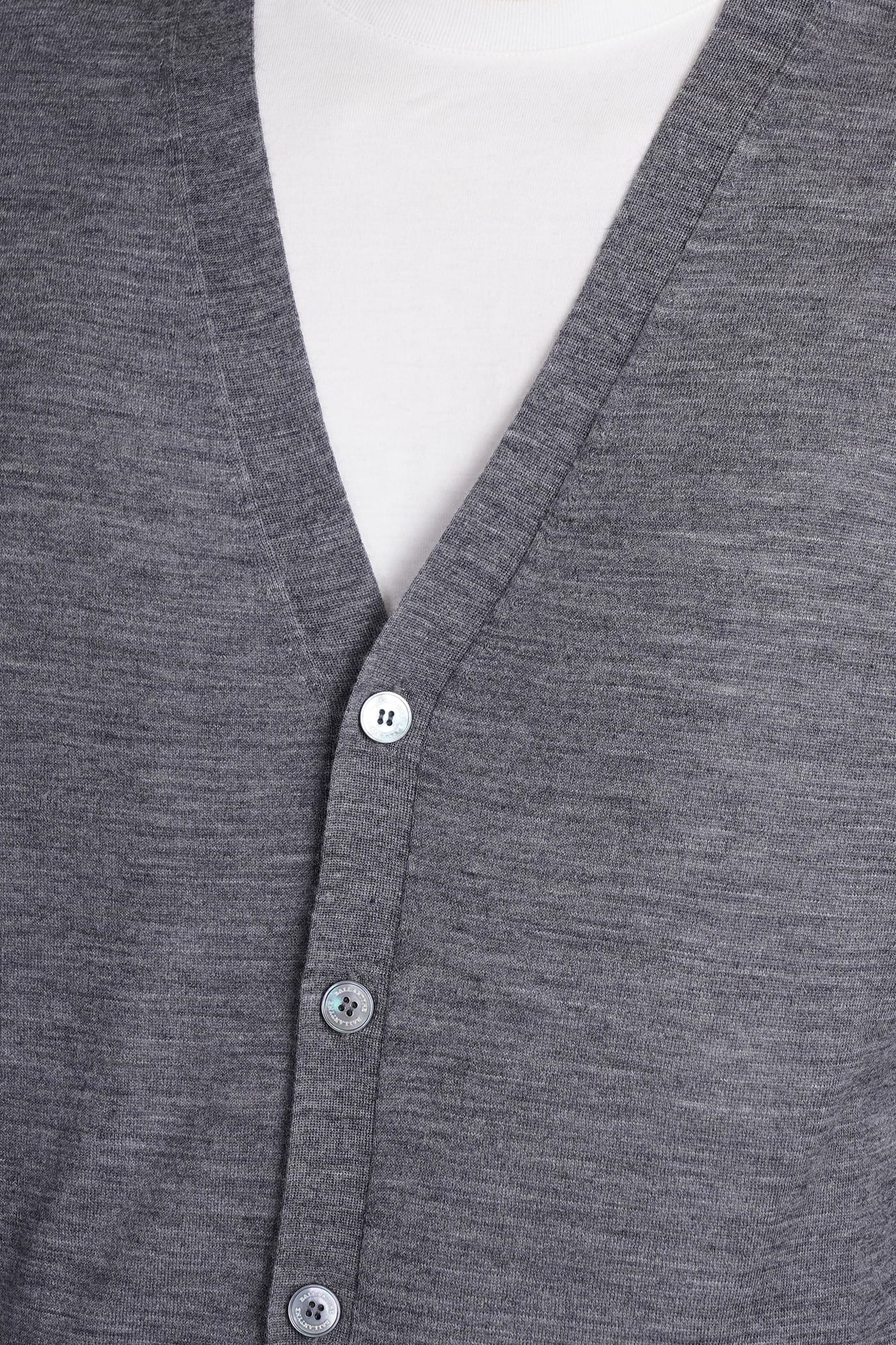 Shop Ballantyne Cardigan In Grey Wool