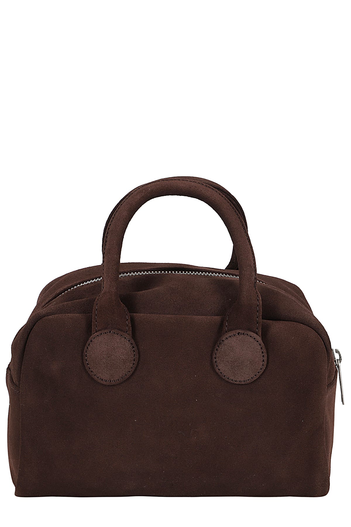 Shop Marge Sherwood Soft Bowling Bag In Choco Brown Suede