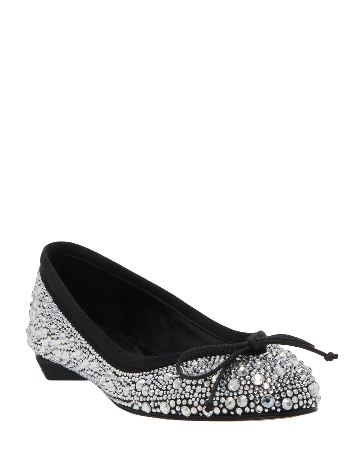 Shop Alexander Mcqueen Crystal/black Armadillo Ballerinas