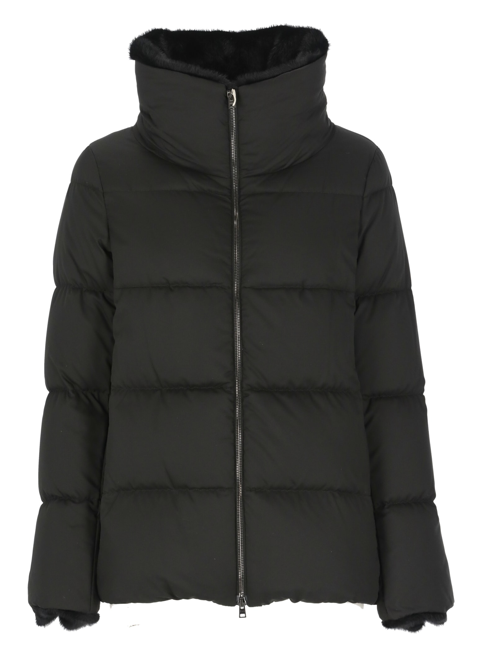 Herno Down Jacket With Hood In Black