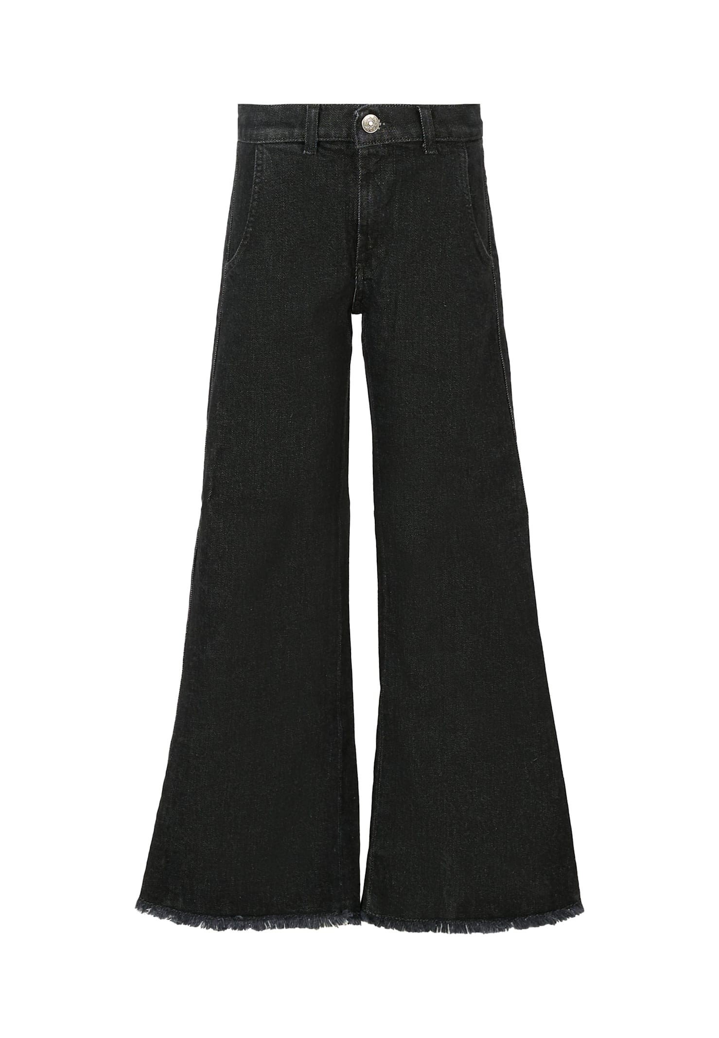 Dondup Kids' Black Jeans For Girl With Logo Patch