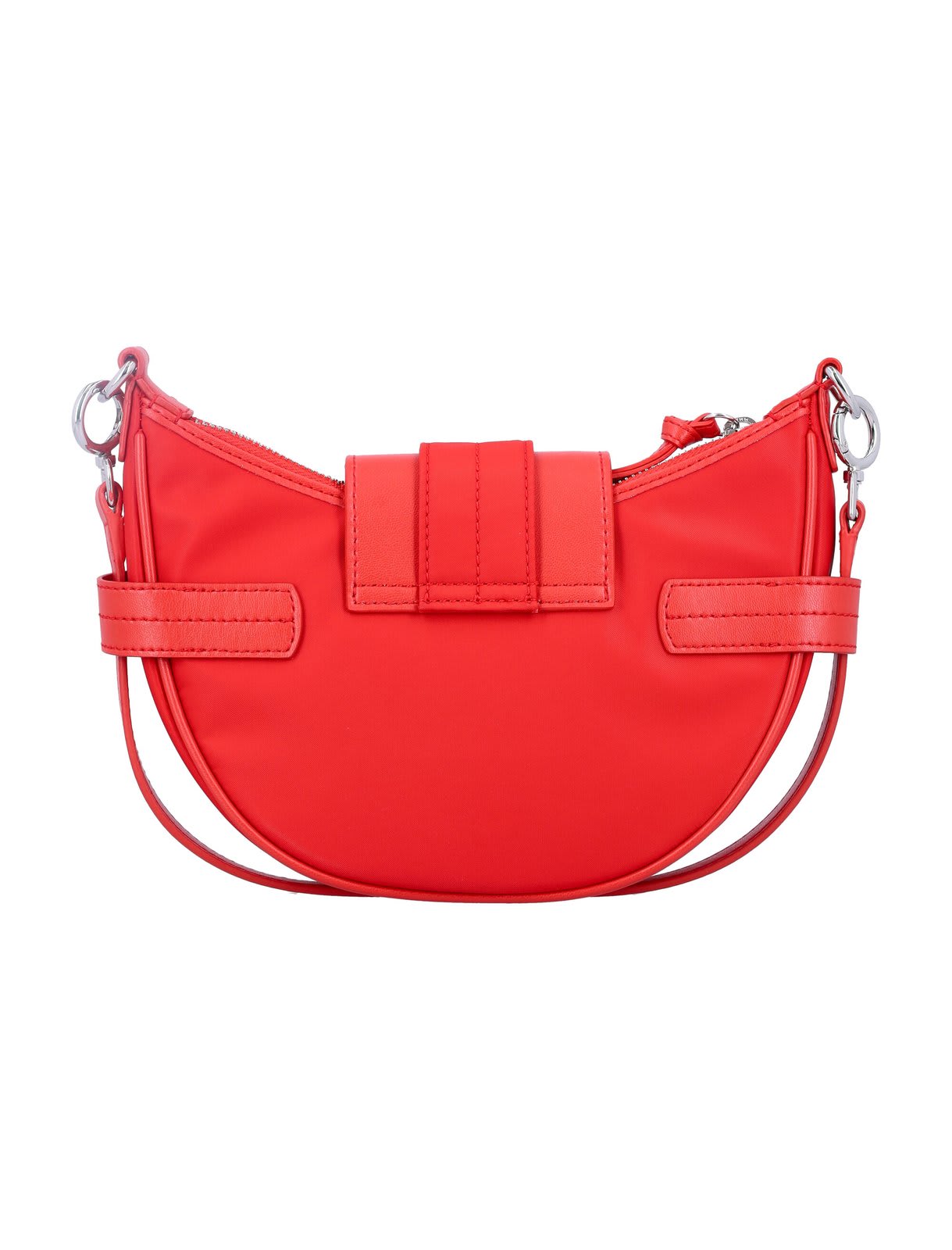 Shop Ganni Buckle-detailed Small Crossbody Bag In Racing Red