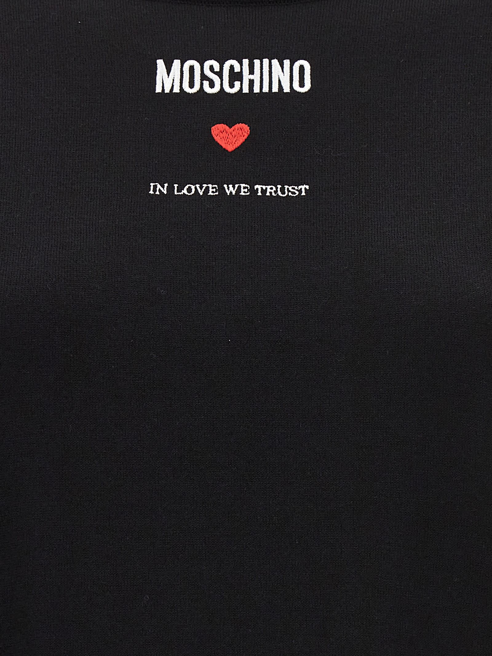 Shop Moschino In Love We Trust Sweater In Black