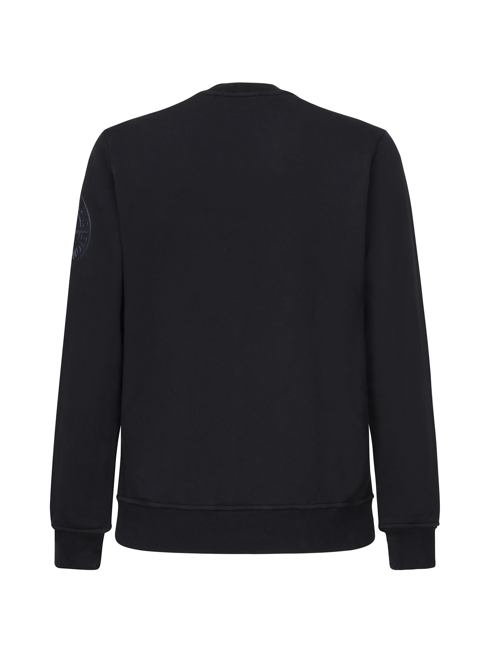 Stone Island Crewneck Sweatshirt With Compass Embroidery In Black