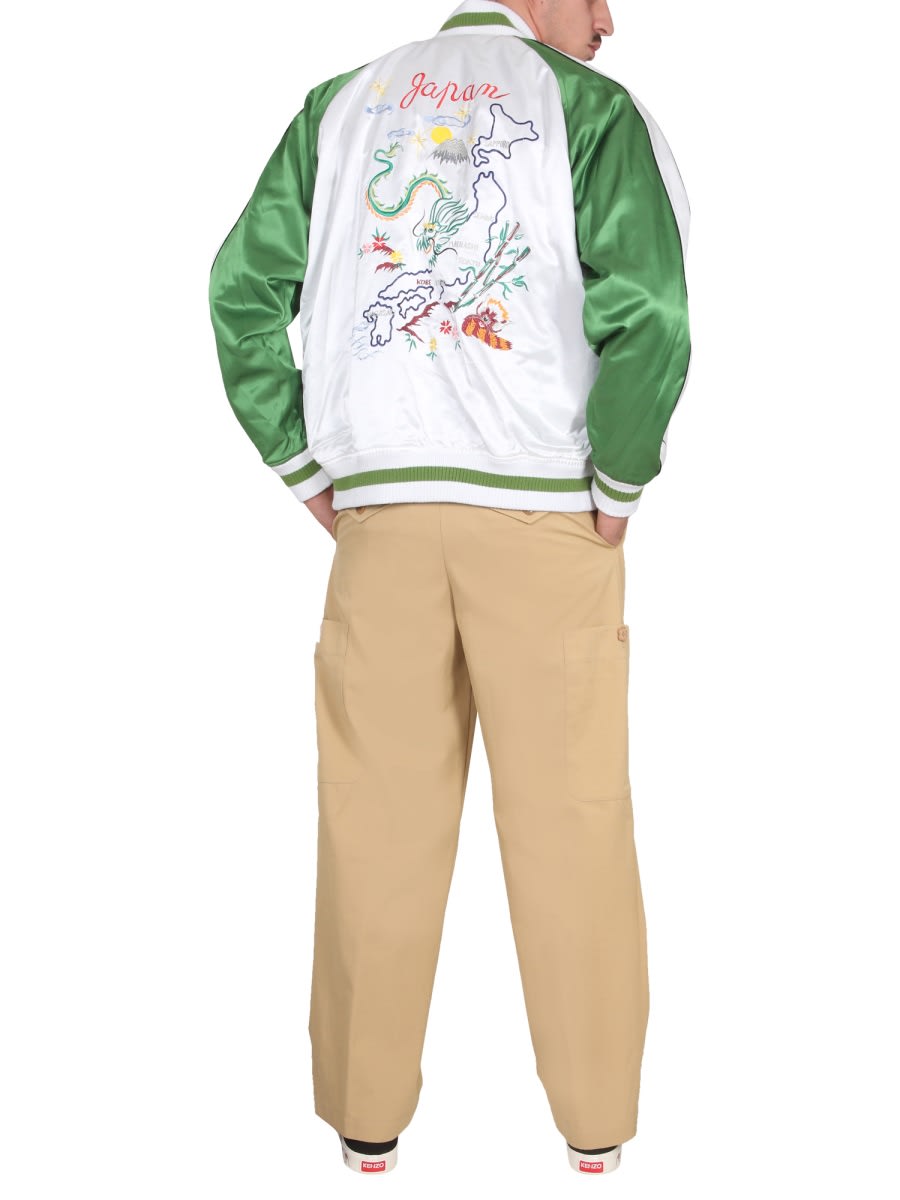 Kenzo Double Face Bomber Jacket France Japan In Black