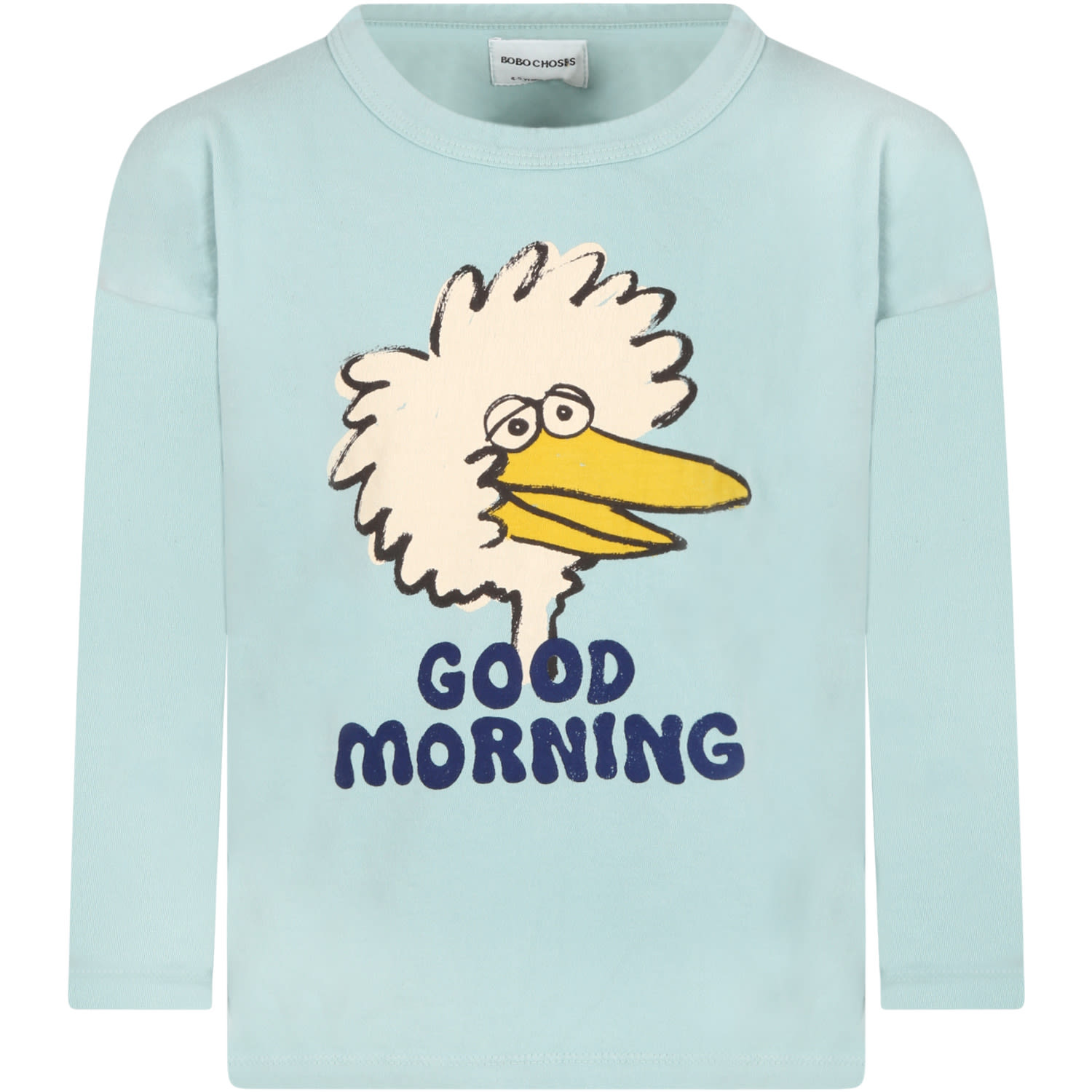 Bobo Choses Aqua-green T-shirt For Kids With Bird