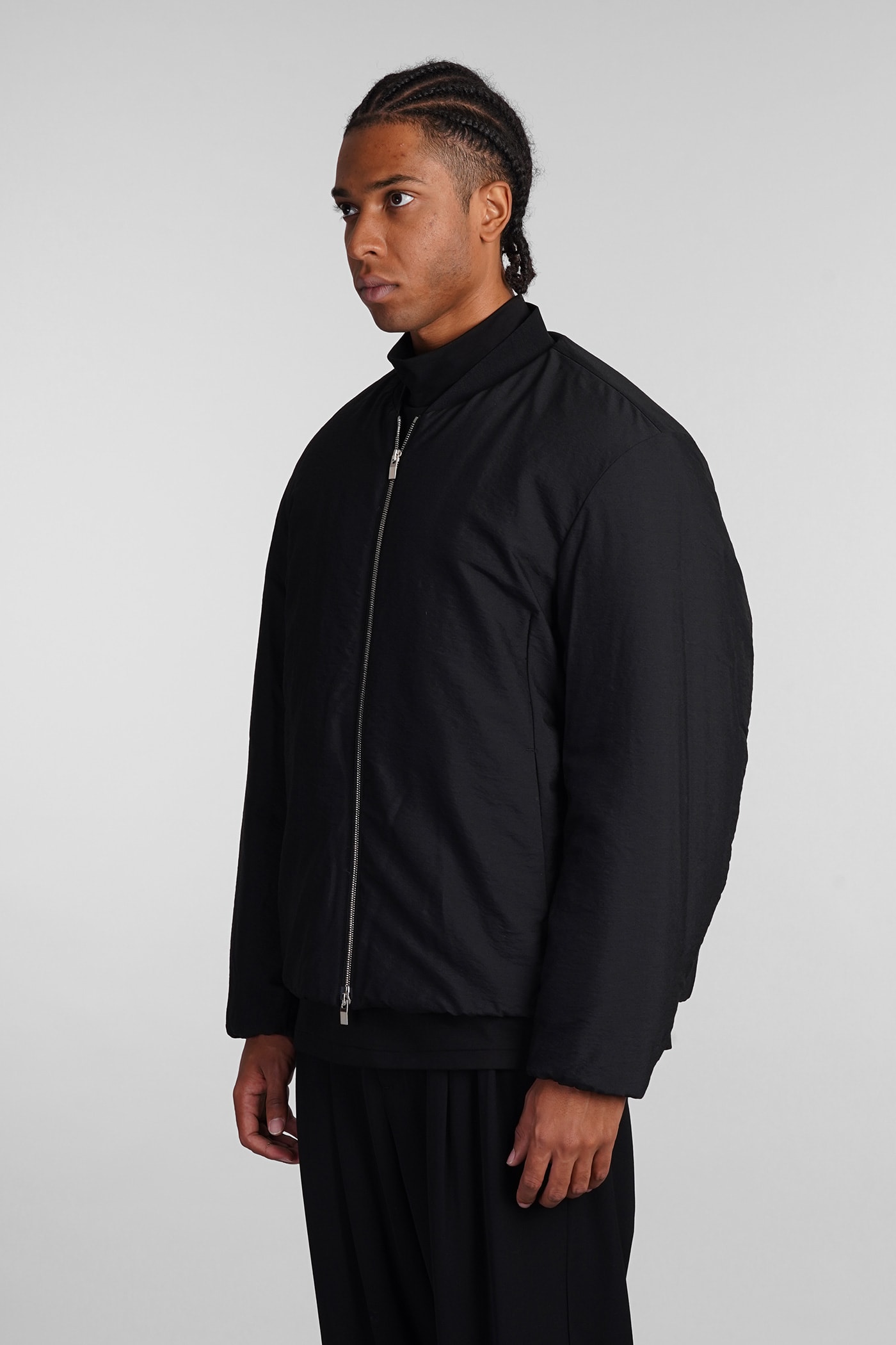 Shop Attachment Bomber In Black Wool