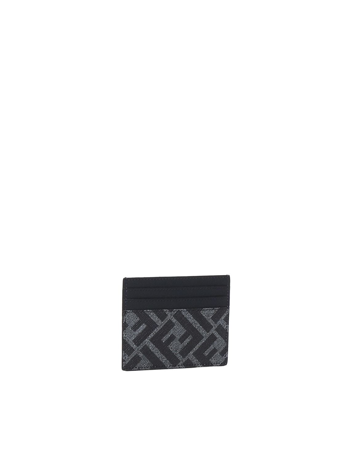 Shop Fendi Cardholder In Calfskin In Grey