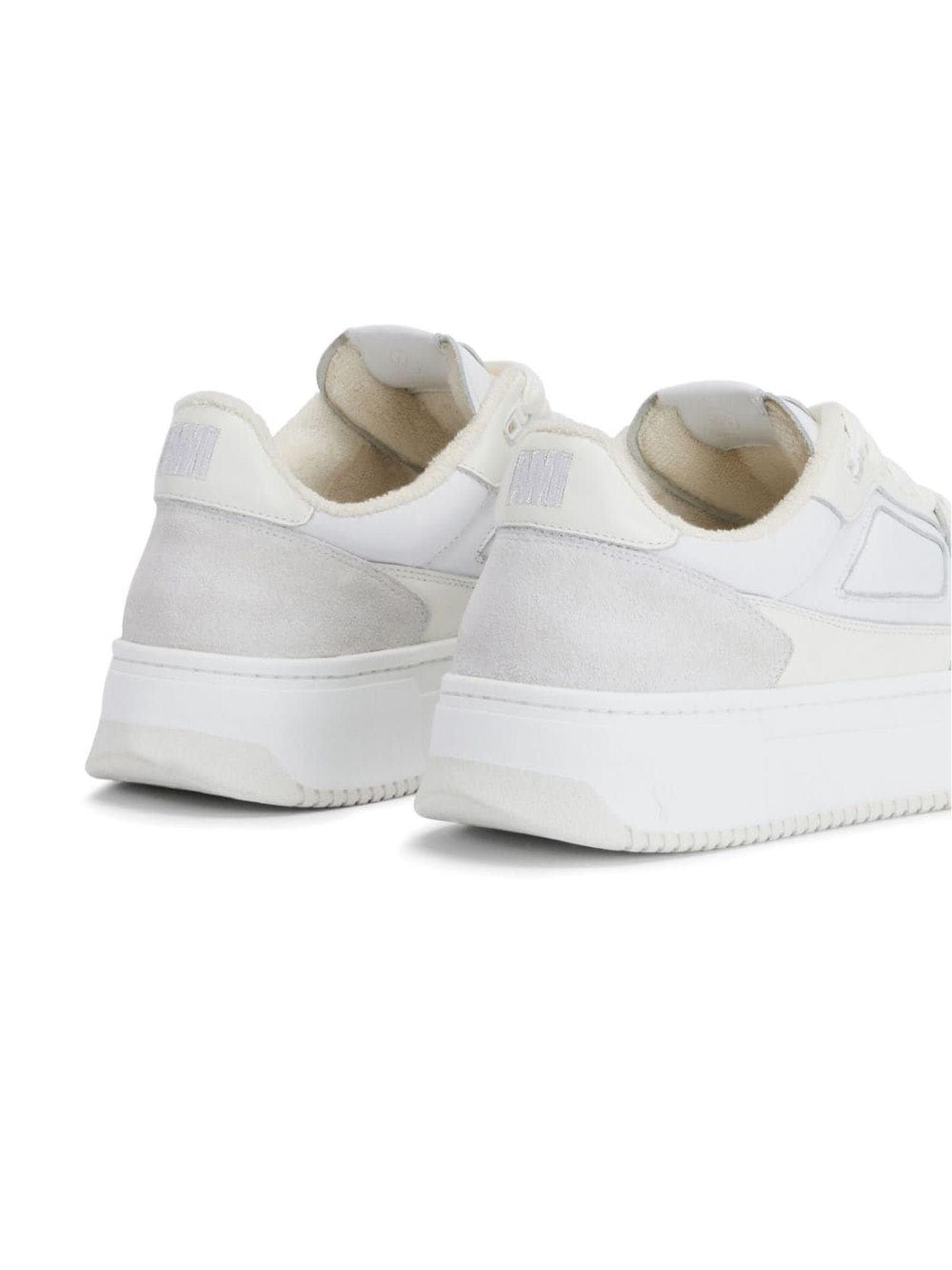 Shop Ami Alexandre Mattiussi White Calf Leather Sneakers