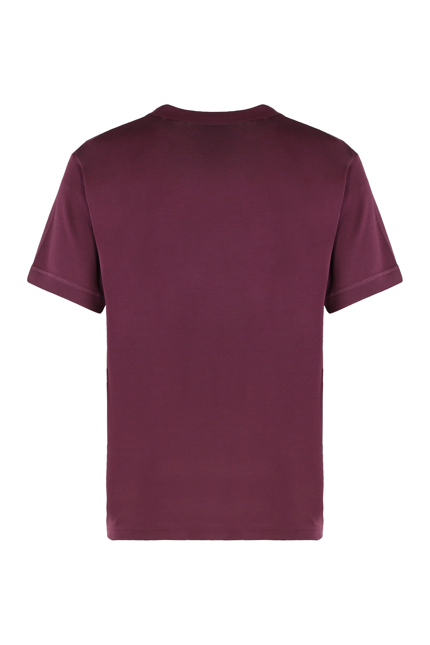 Y-3 T-shirt Crew Neck In Cotton In Burgundy