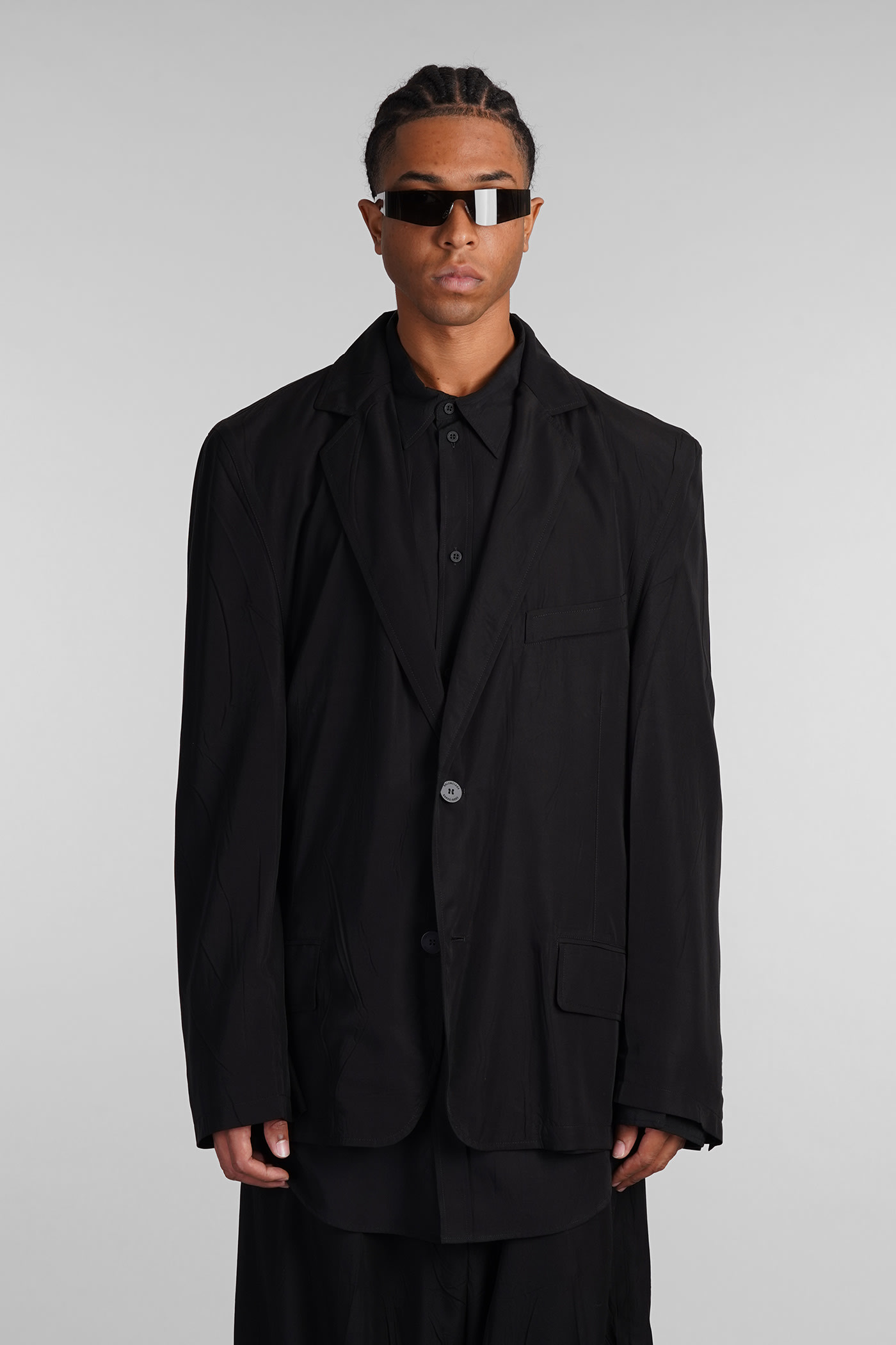 Shop Balenciaga Blazer In Black Wool And Polyester