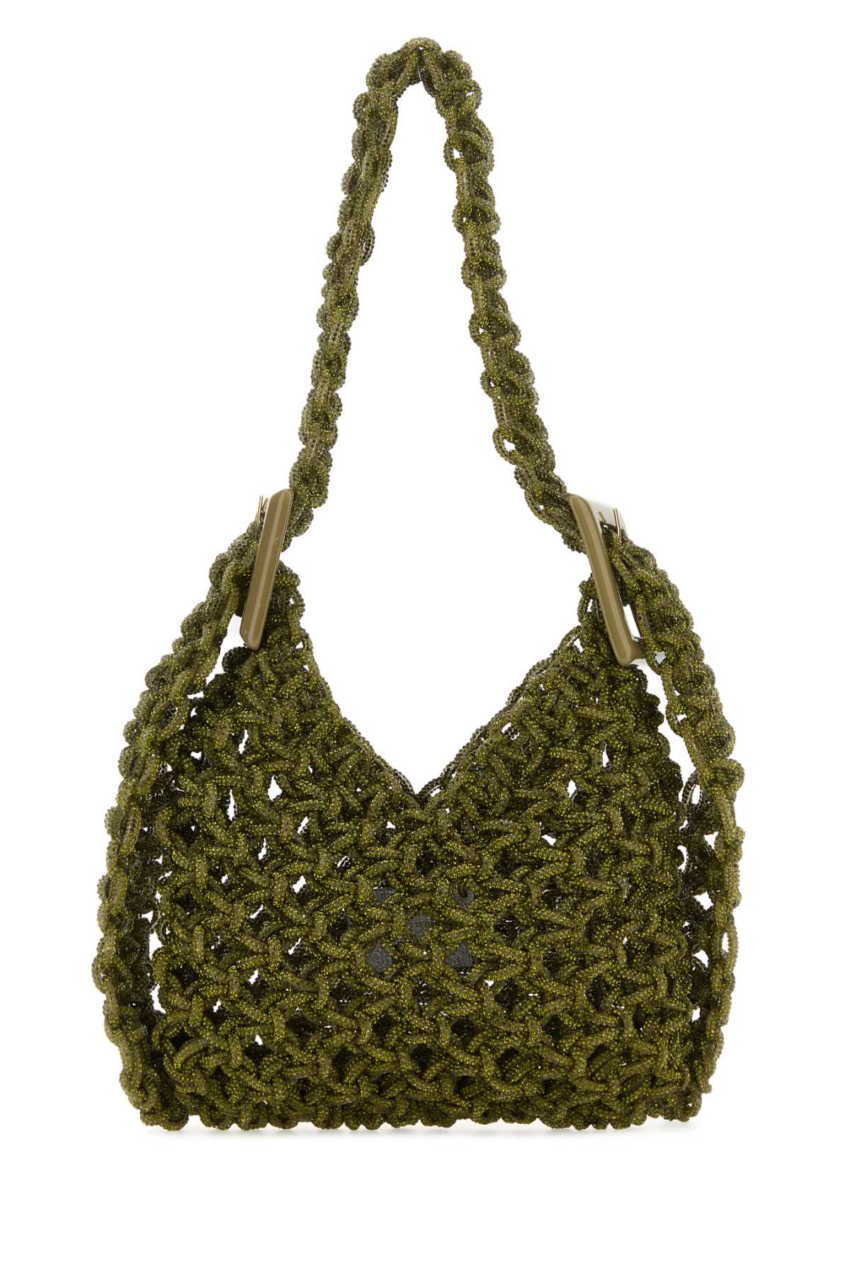 Army Green Mesh Vannifique Bucket Bag