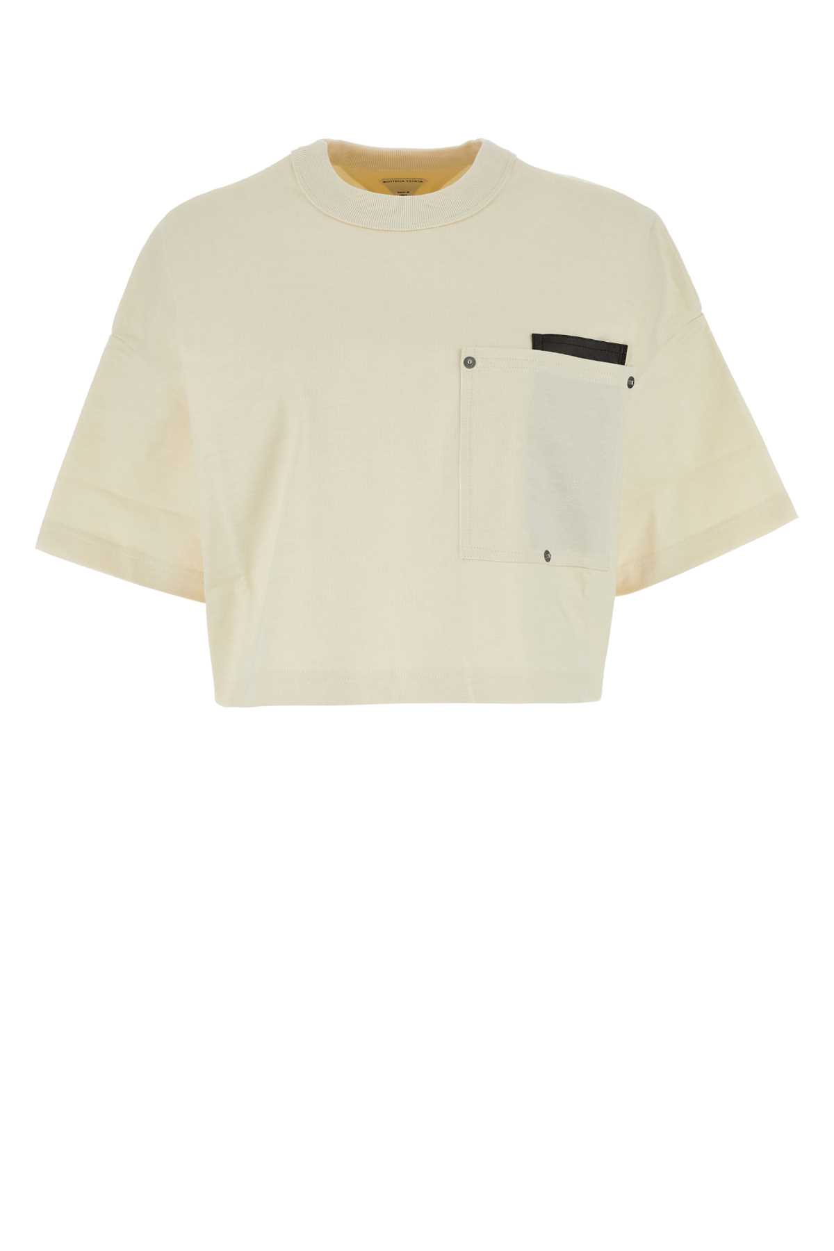 Shop Bottega Veneta Ivory Cotton Leash T-shirt In Soap