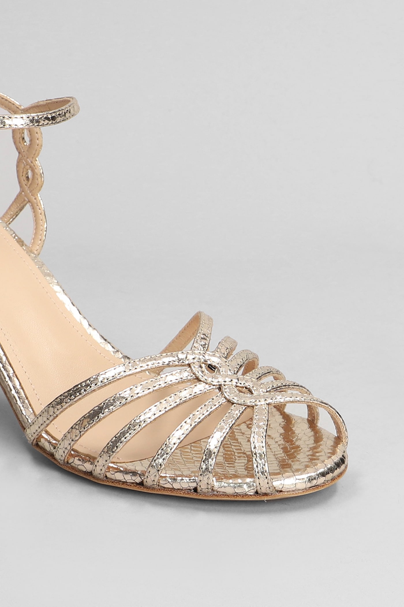 Shop Lola Cruz Tango 65 Sandals In Platinum Leather