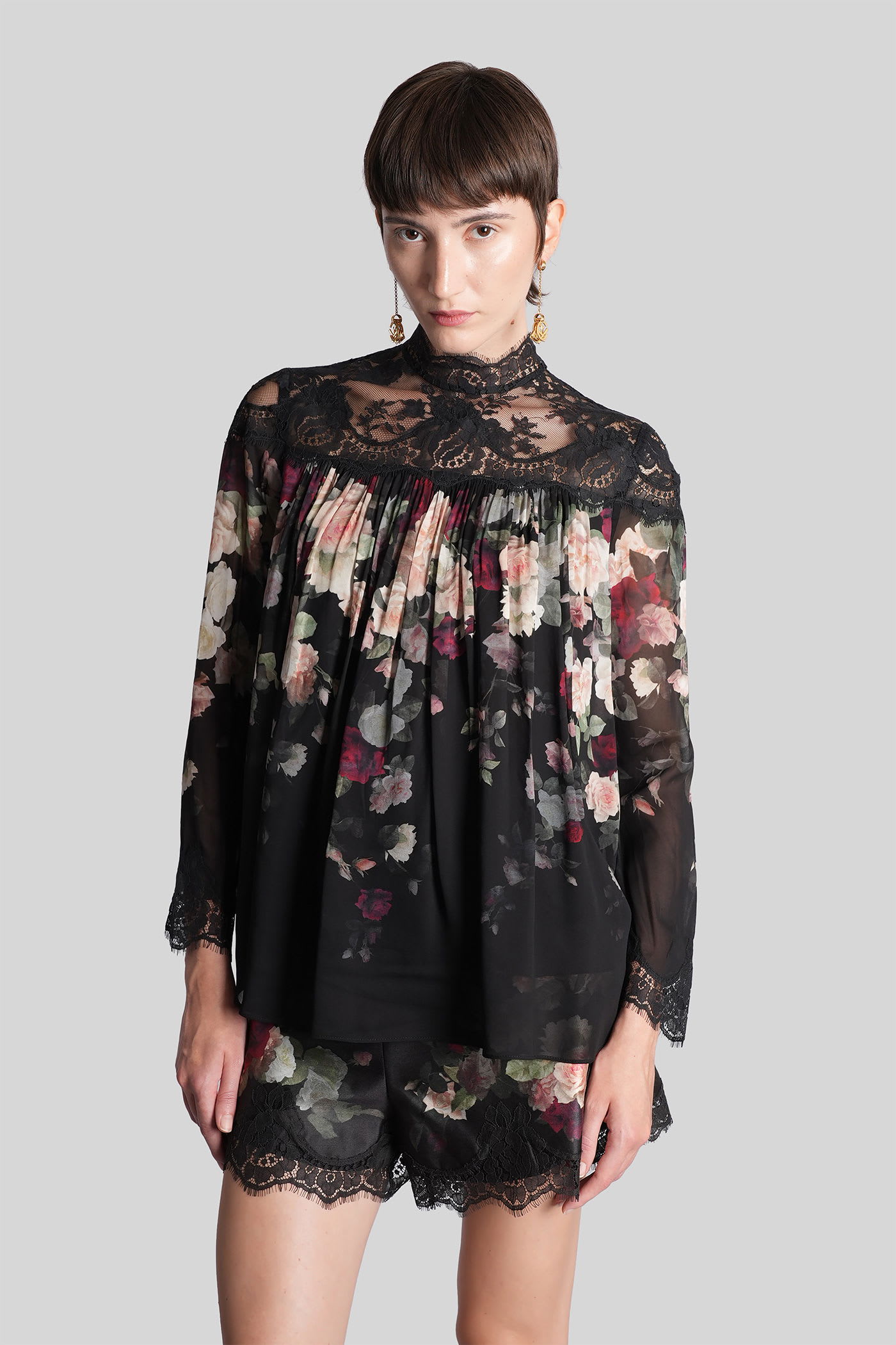 Zimmermann Blusa Hypnotic In Crepe Stampato  Donna In Black