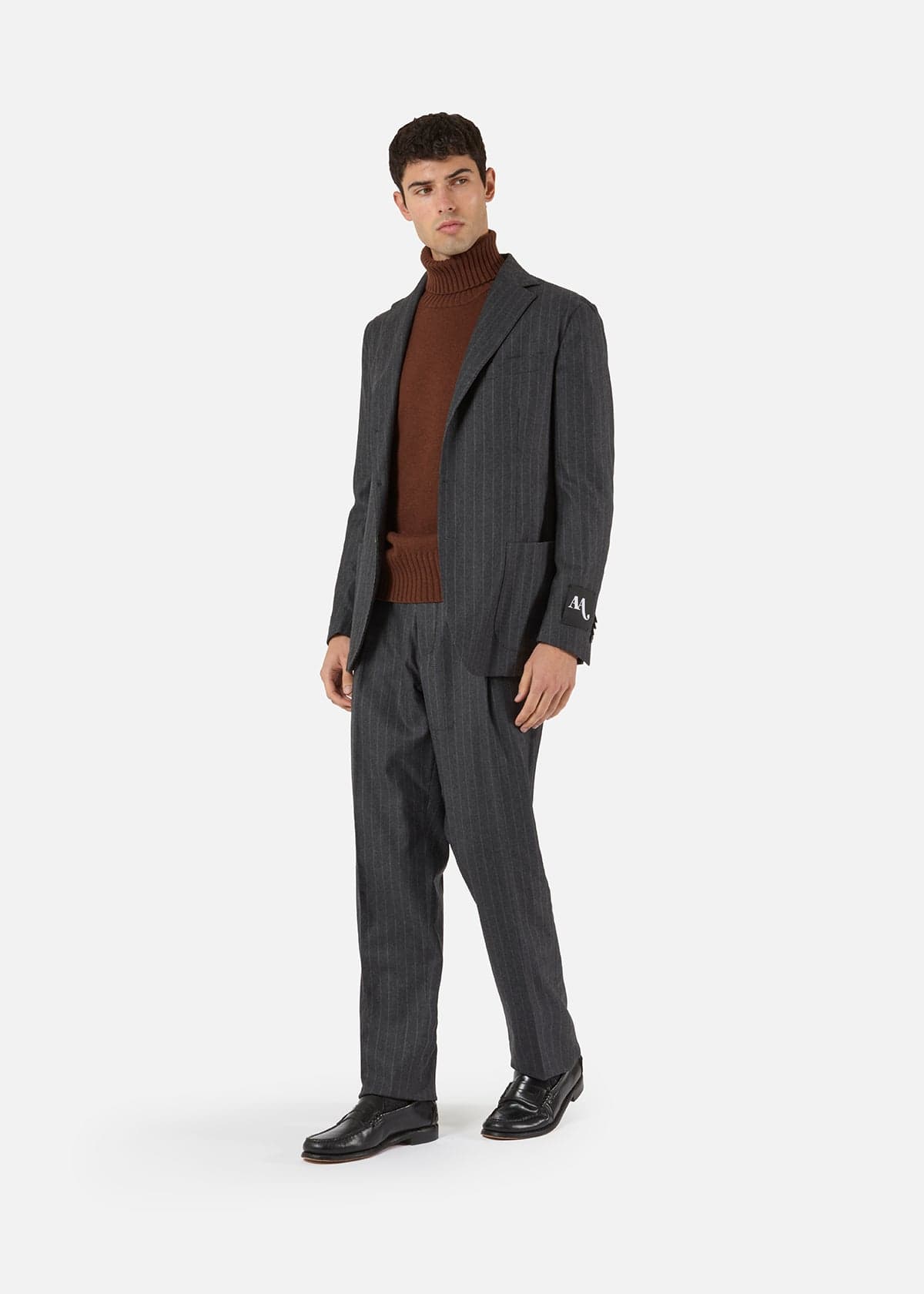 Doppiaa Aadroant Pinstripe Suit In Gray