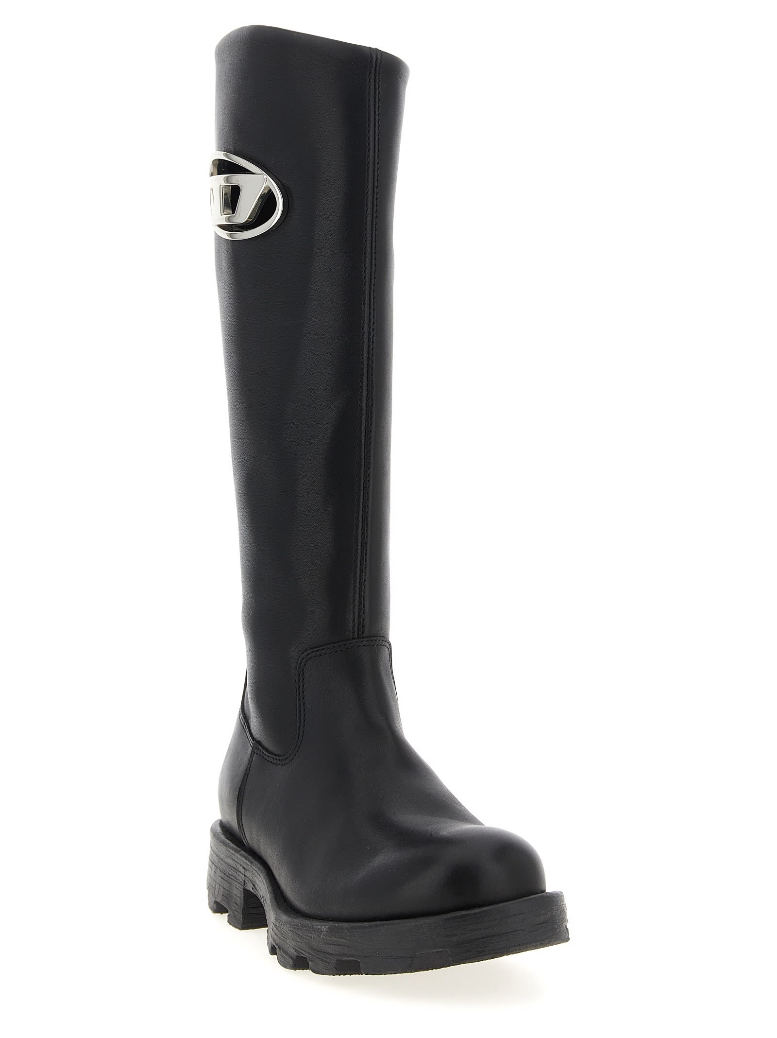 Diesel Black D-hammer Hb D W Tall Boots In Black