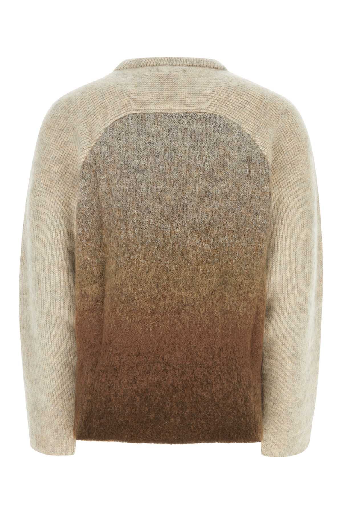 Erl Multicolor Mohair Blend Sweater In Brown