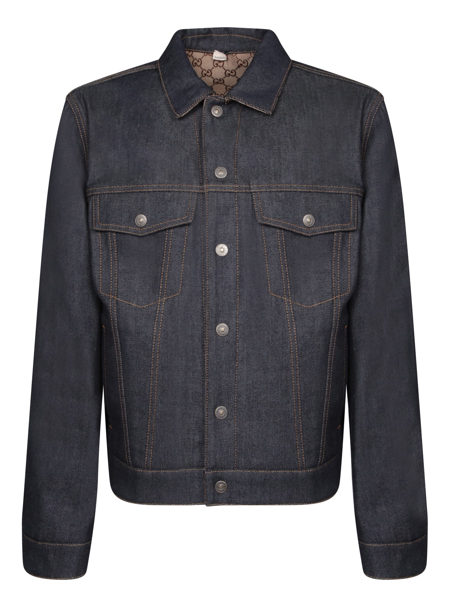 Shop Gucci Reversible Blue Denim Jacket
