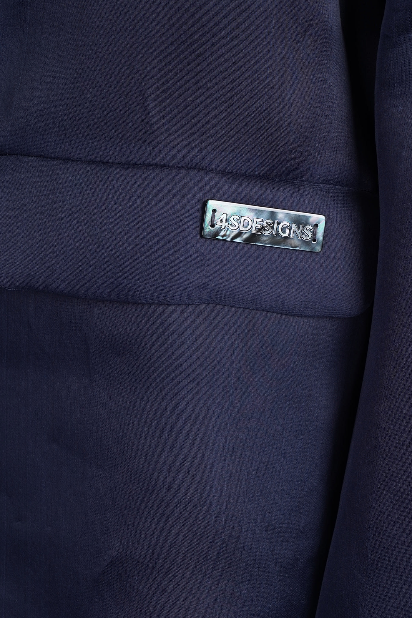 Shop 4sdesigns Casual Jacket In Blue Silk