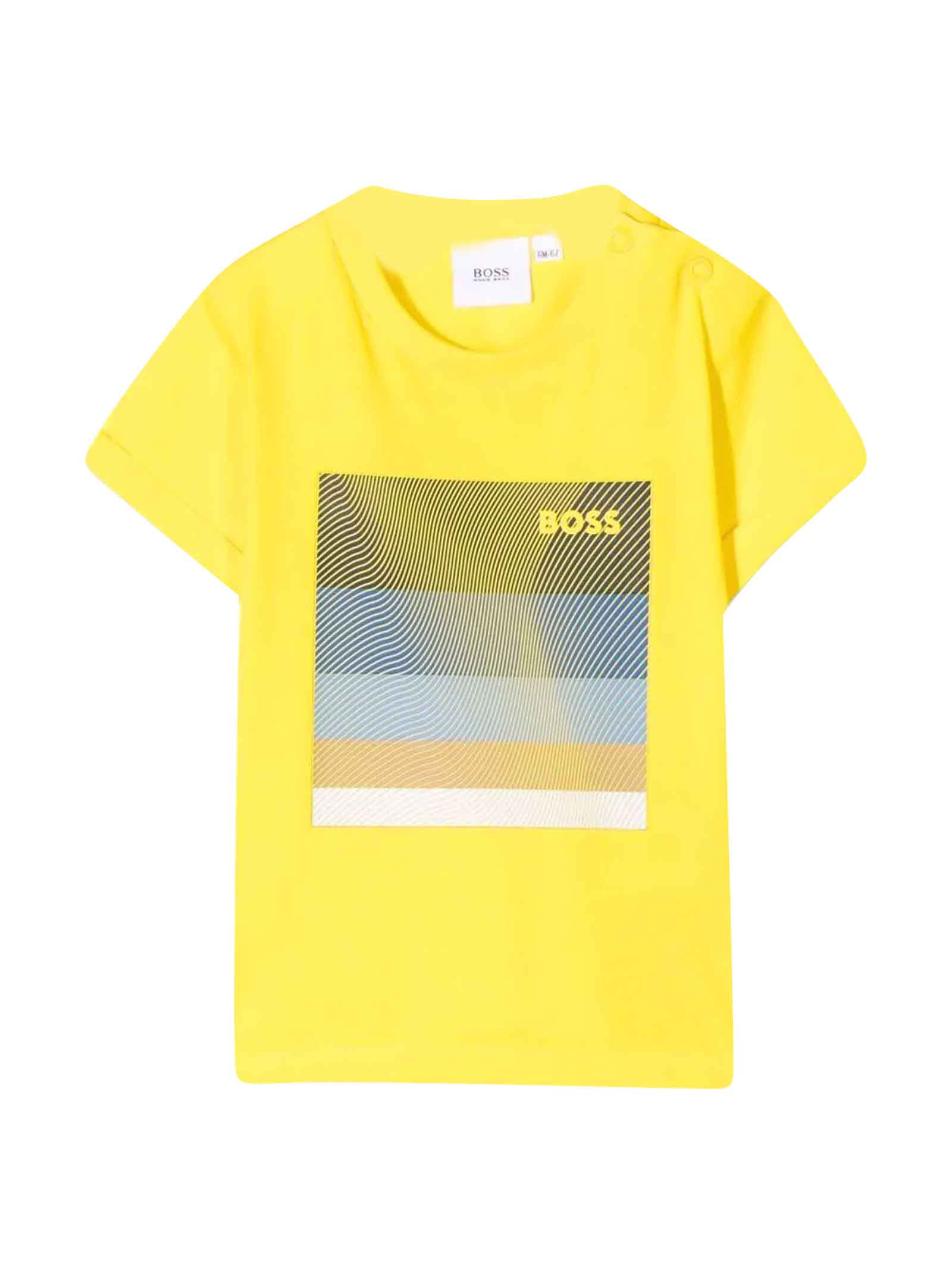 Hugo Boss Yellow Baby Boy T-shirt With Print