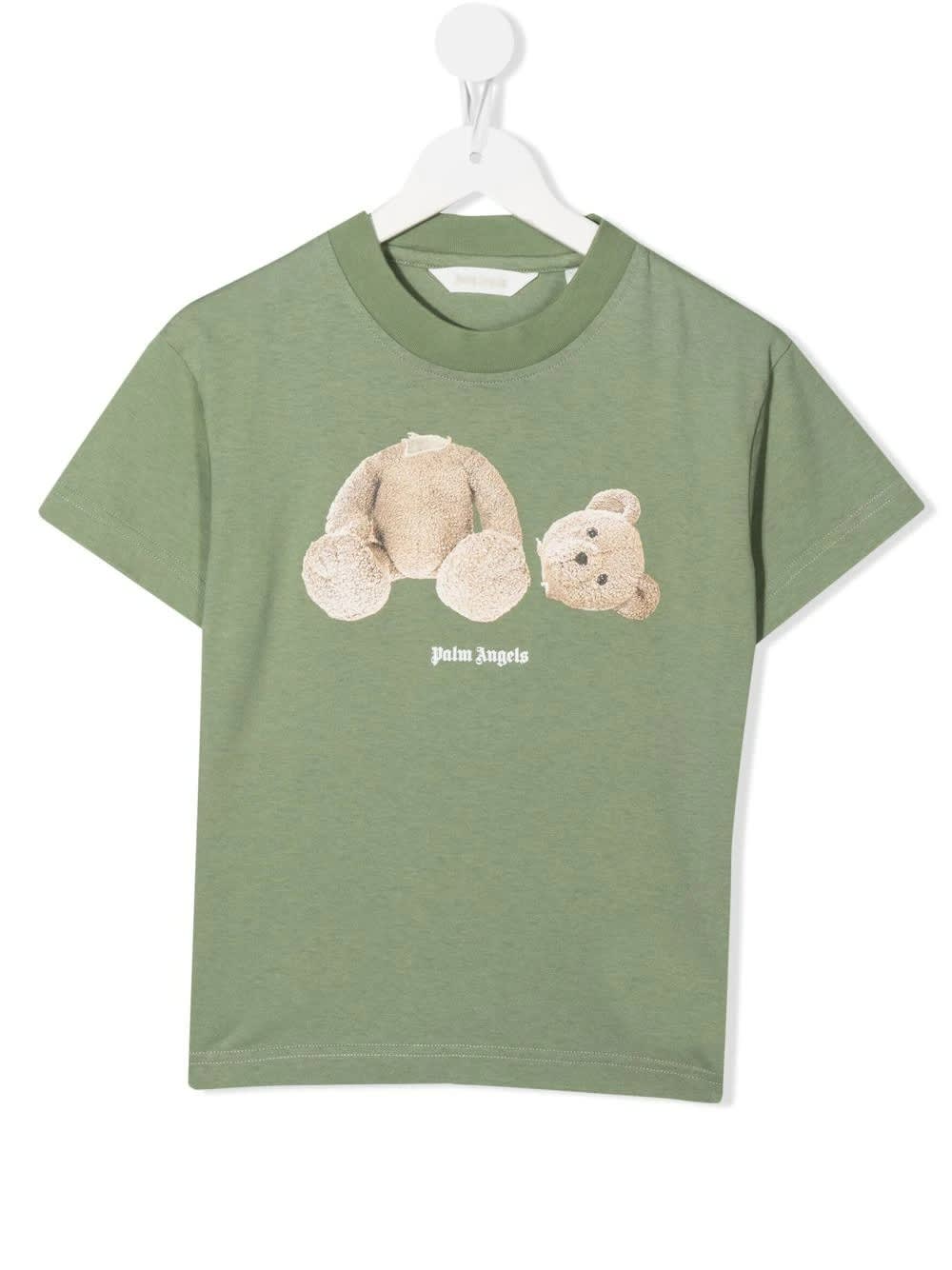 Palm Angels Kids Light Green Bear T-shirt