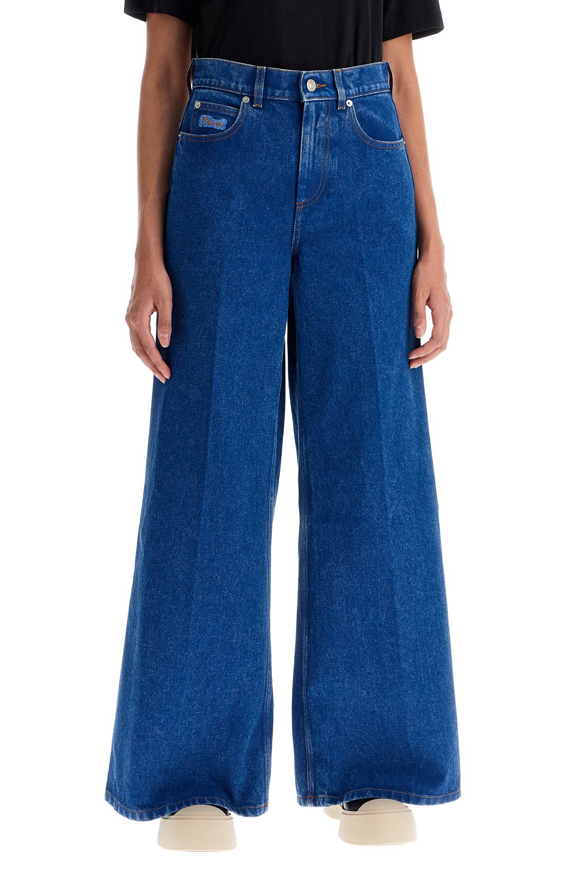 Shop Marni Wide Flared Leg Jeans With A In Ocean (blue)