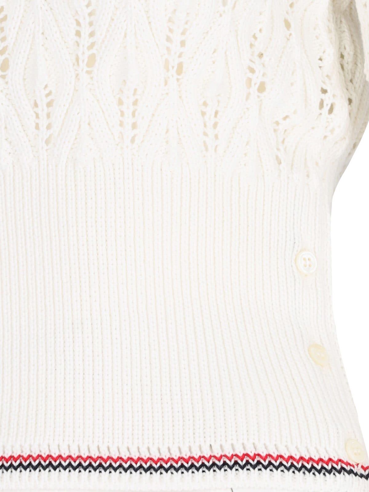 Shop Thom Browne Openwork Sweater In White