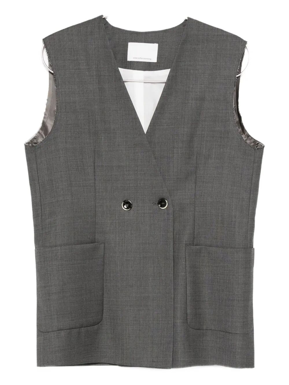 Nine In The Morning Eloisa Double Breasted Gilet T.v. In Gray