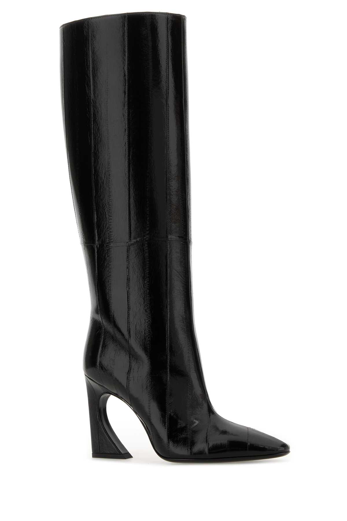 Fendi 95mm Arco Panelled Knee-high Boots In Black
