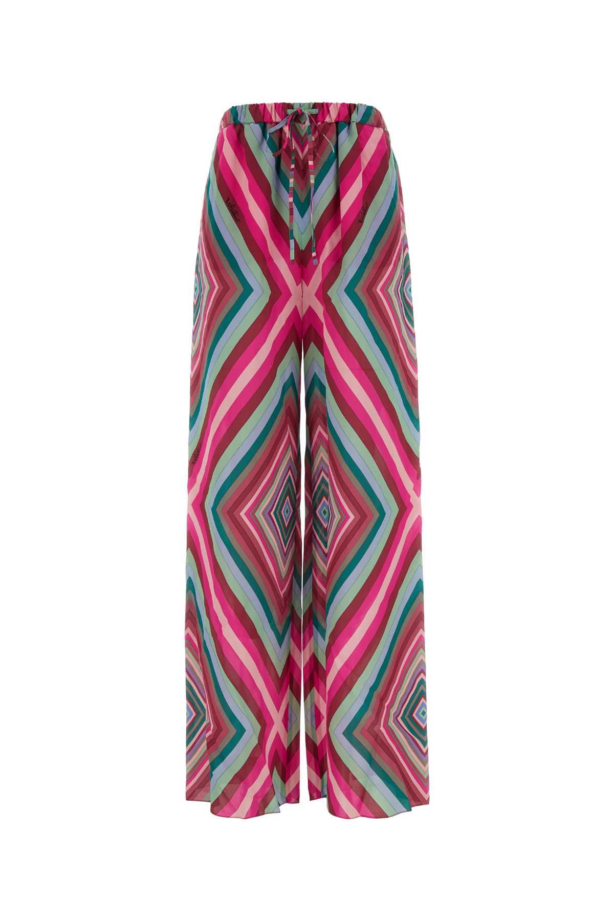 Shop Valentino Printed Silk Wide-leg Pant In Multicolor