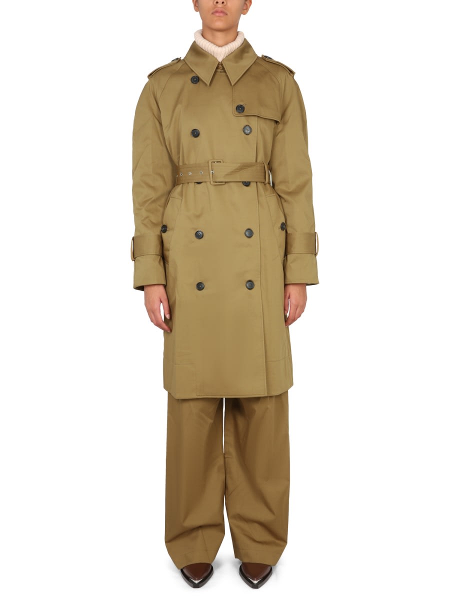 Shop Khaite Trench Coat Spellman In Military Green