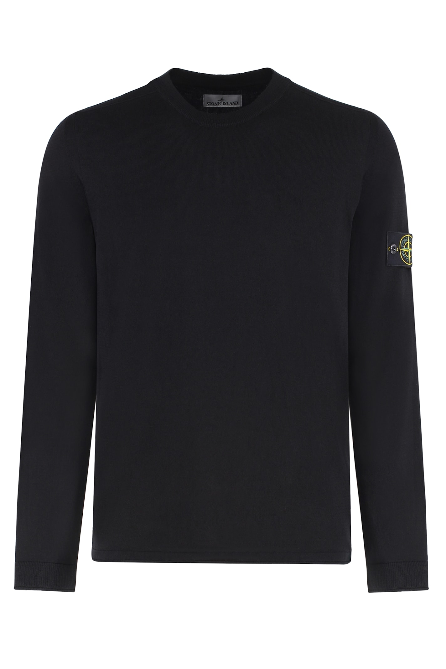 Shop Stone Island Cotton Sweater In Black