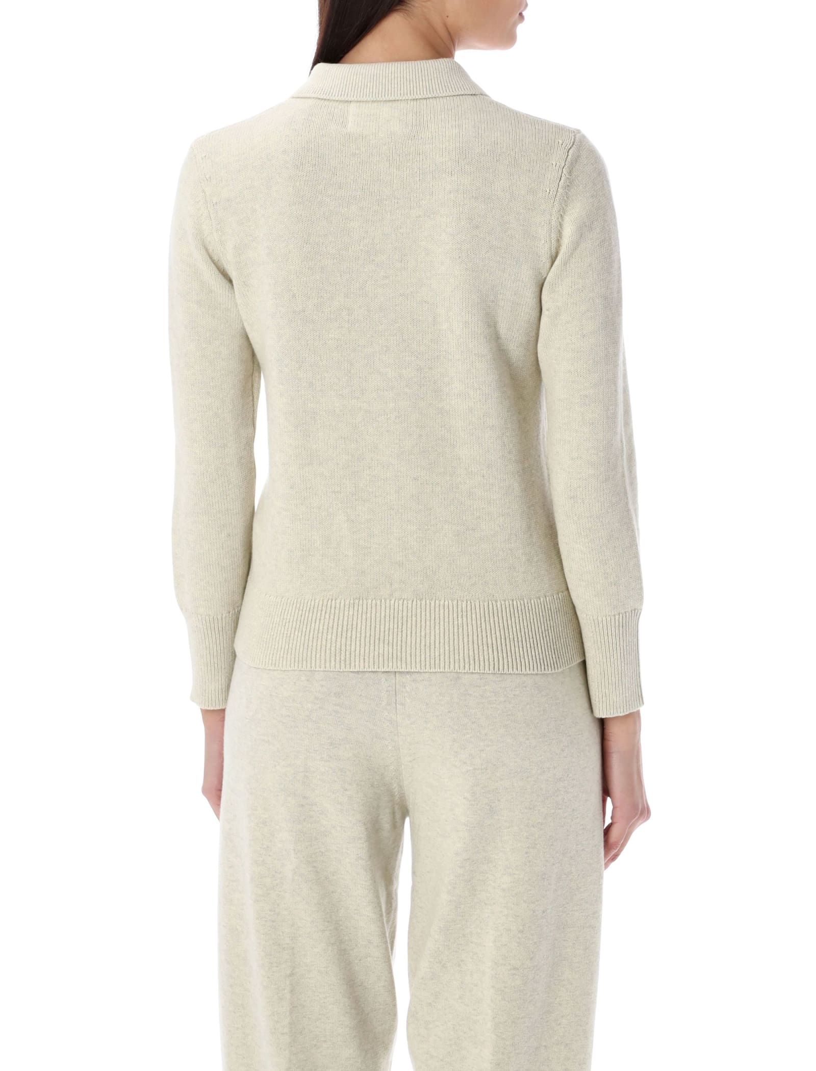 Isabel Marant Étoile Cotton And Wool Nola Polo Pullover In Light Grey