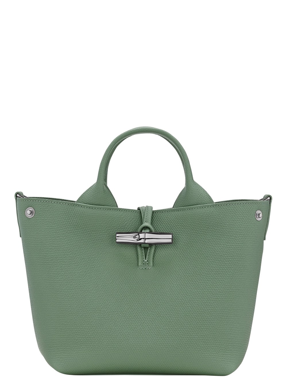Longchamp Le Roseau Green Small Handbag With Adjustable And Removable Shoulder Strap In Leather