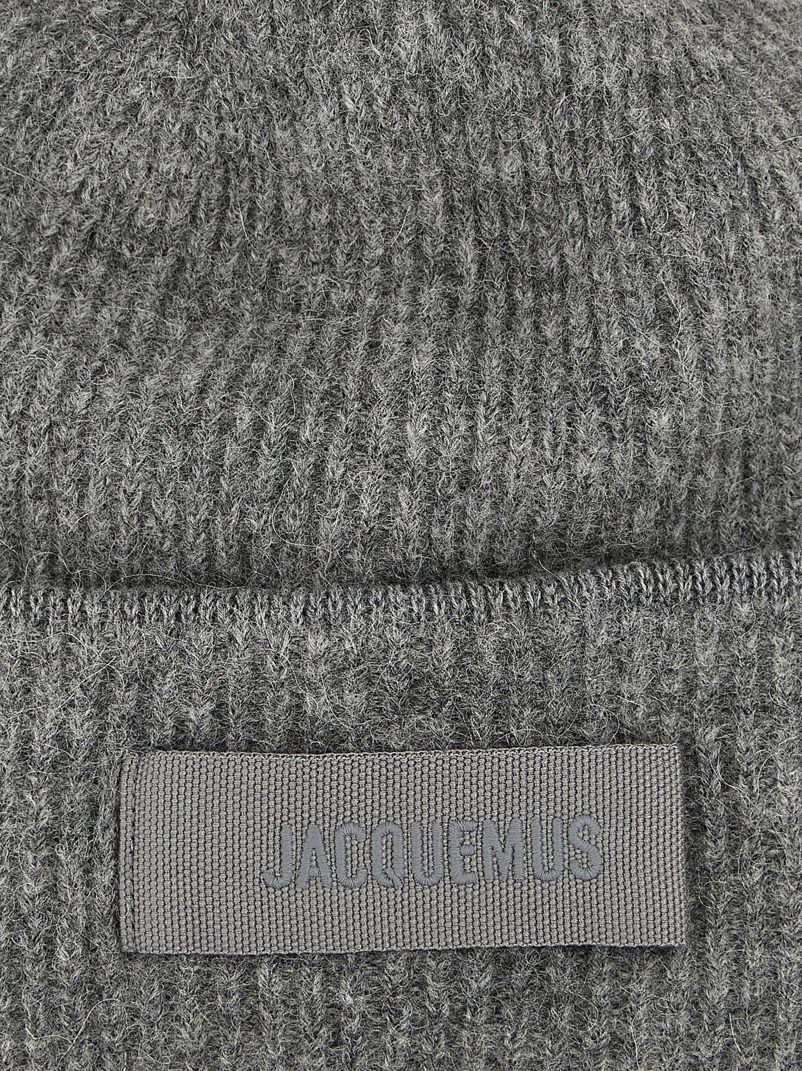 Shop Jacquemus Logo Beanie In Gray