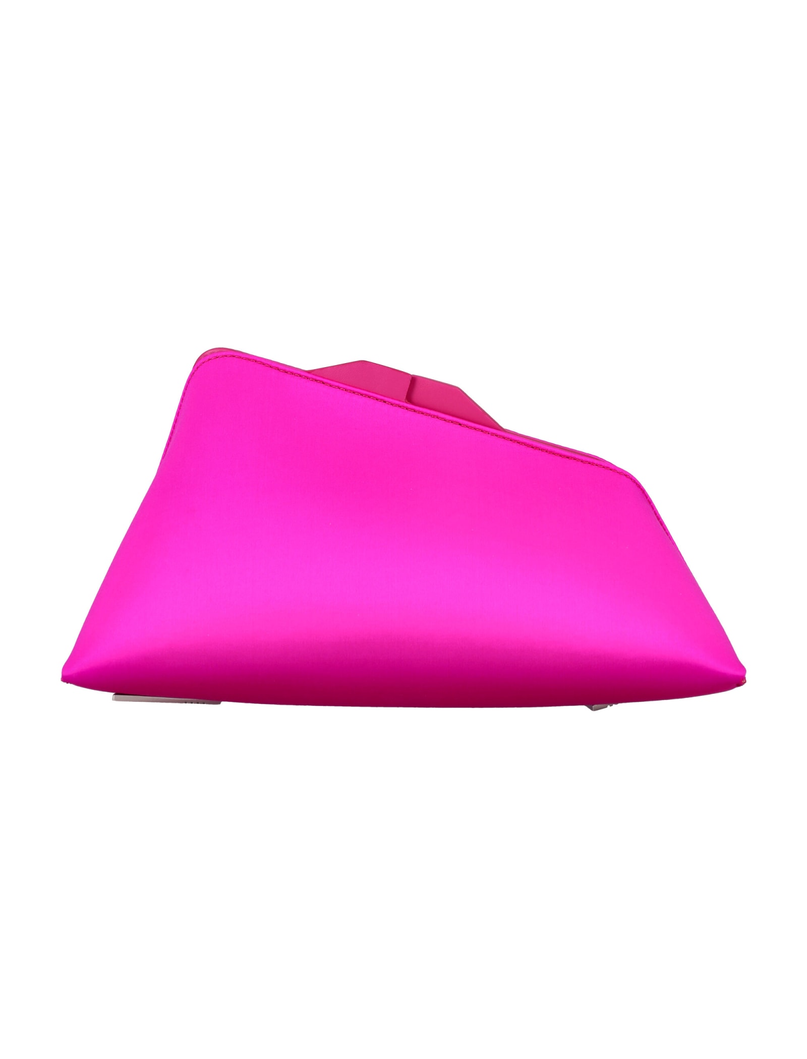 Shop Attico Satin 8.30 Pm Clutch In Fuxia