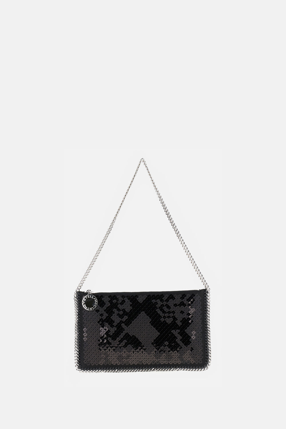 Stella Mccartney Falabella Pochette With Sequins Embroidery In Black