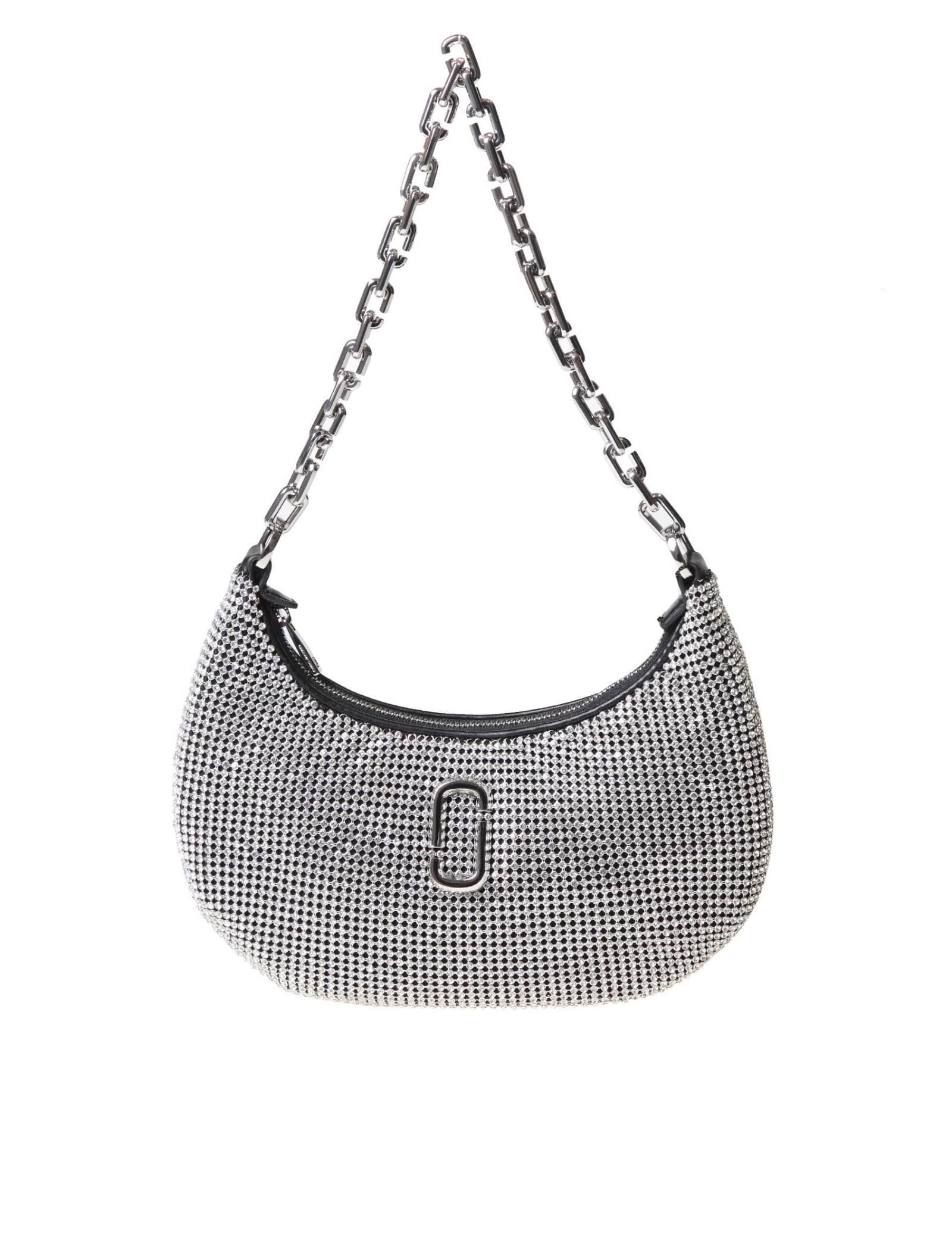 The Small Curve Shoulder Bag With Rhinestone