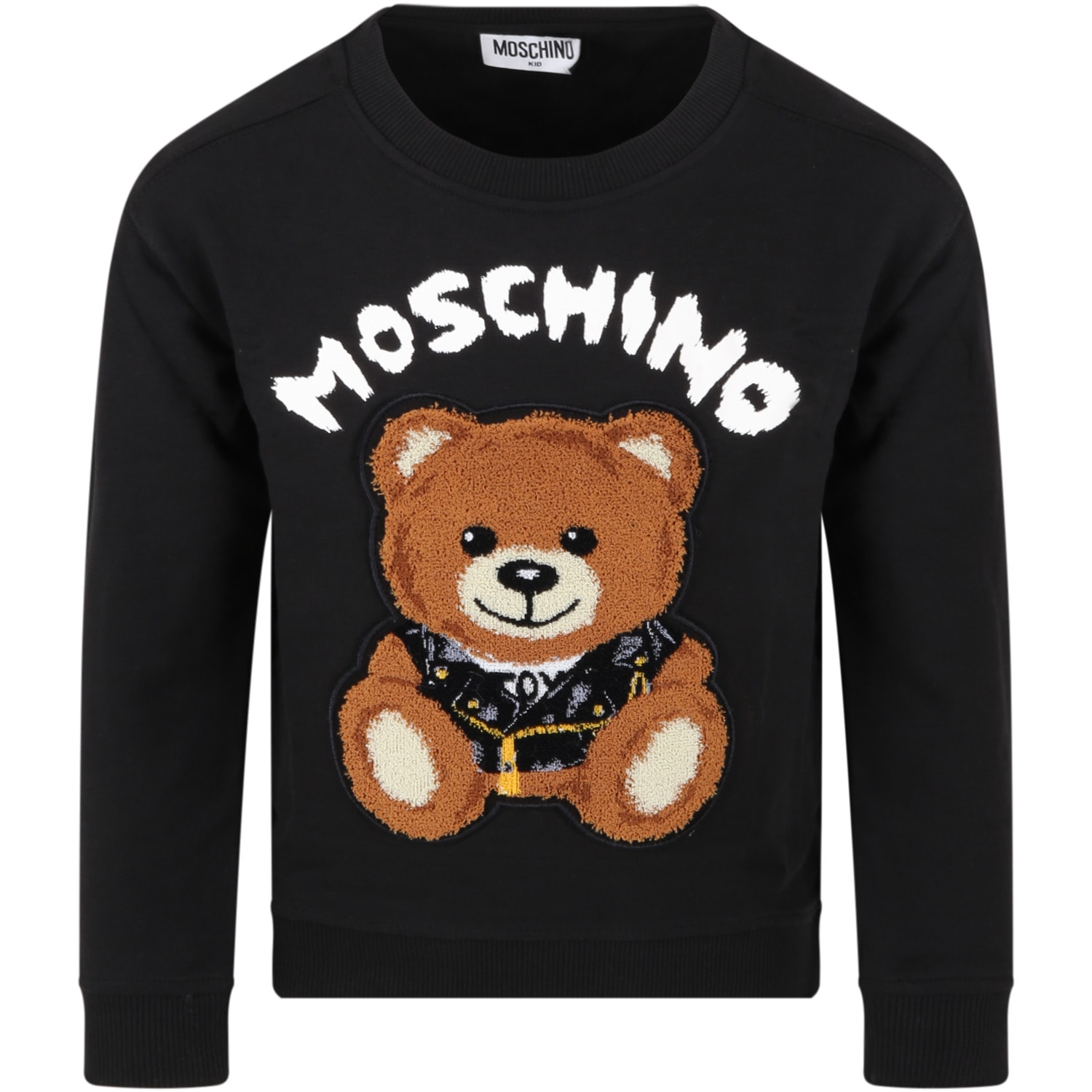 Moschino Black Sweatshirt For Kids With Teddy Bear