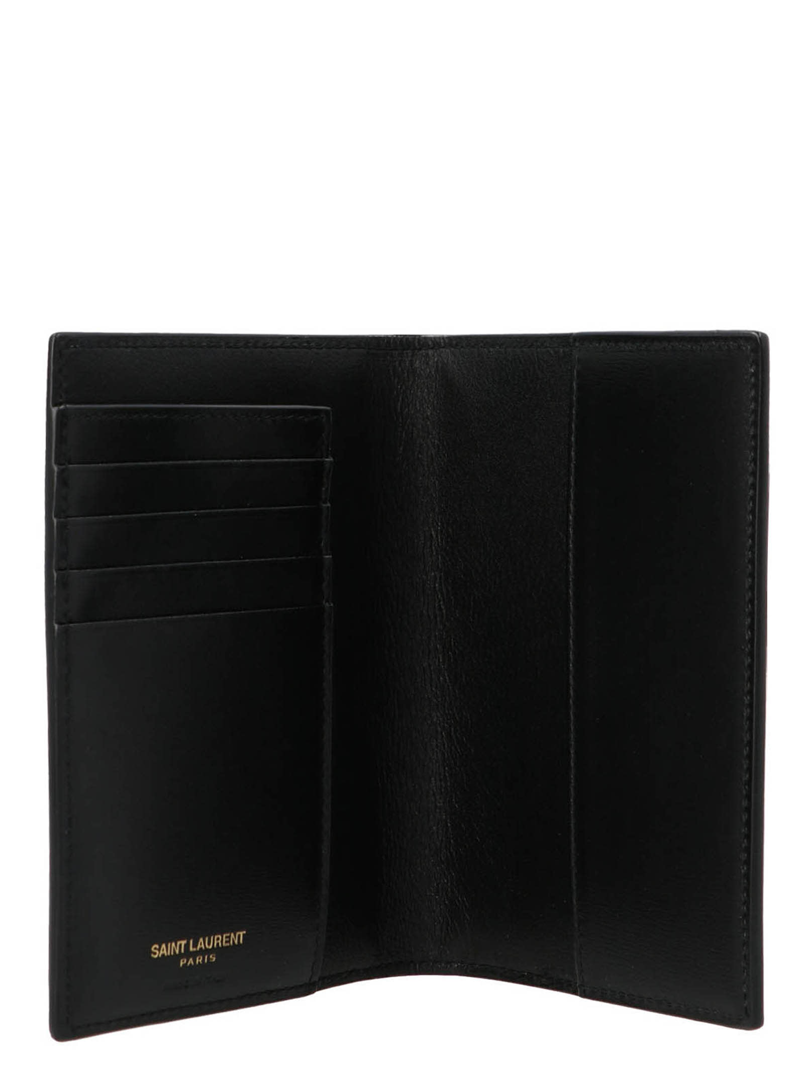 Saint Laurent Monogram Travel Document Holder In Black
