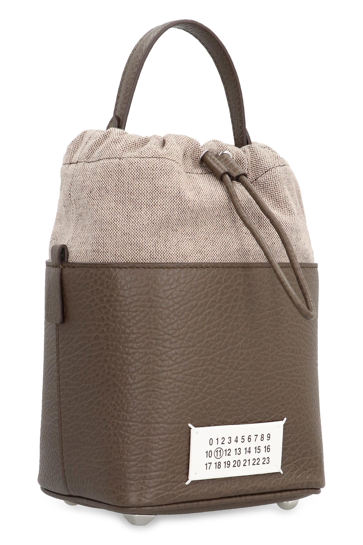 Shop Maison Margiela 5ac Leather Bucket Bag In Brown