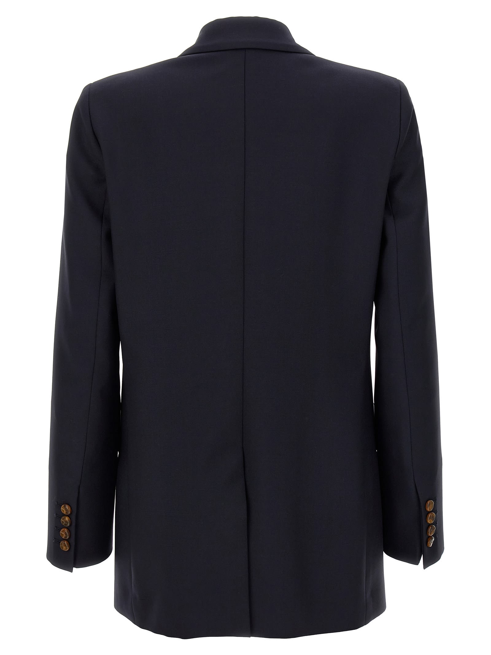 Blazé Milano Missy Double-breasted Cotton-blend Blazer In Black