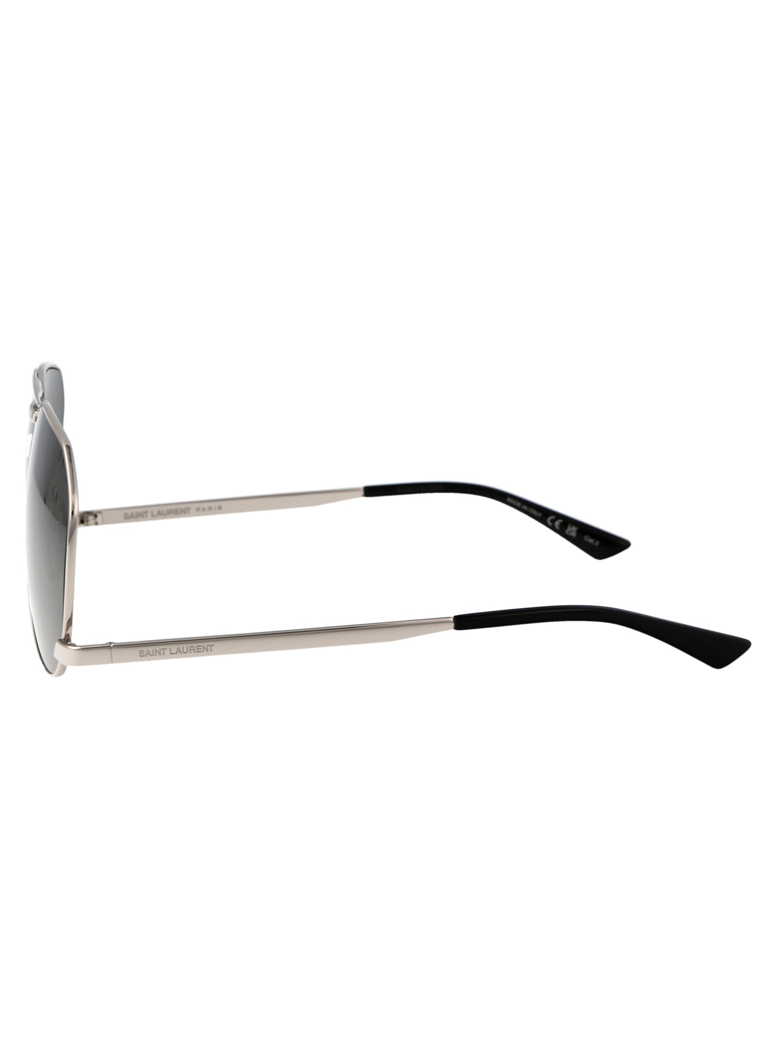 Shop Saint Laurent Sl 690 Dust Sunglasses In 002 Silver Silver Grey