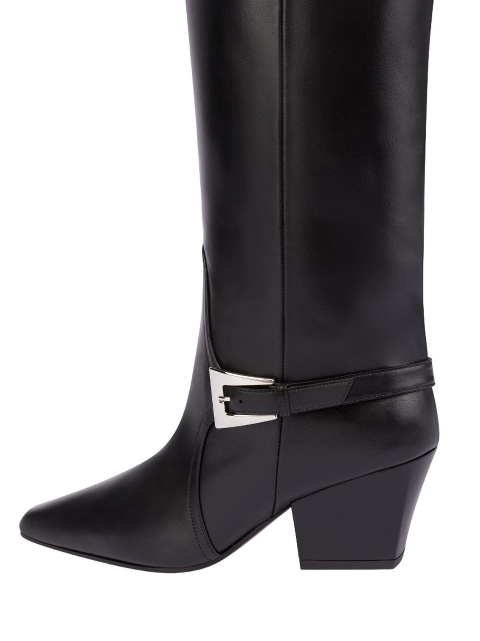 Shop Paris Texas Black Calf Leather Jane Boots